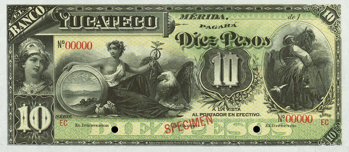 Front of Mexico pS468s3: 10 Pesos from 1890
