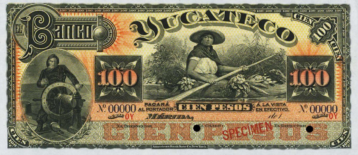 Front of Mexico pS471s3: 100 Pesos from 1890