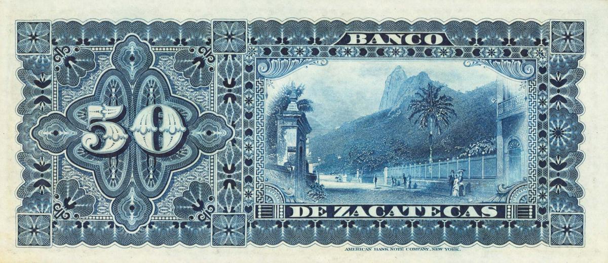 Back of Mexico pS478r: 50 Pesos from 1891