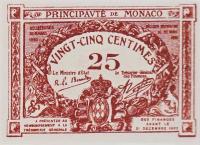 Gallery image for Monaco p1a: 25 Centimes