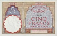 p23Aa from Morocco: 5 Francs from 1922