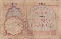 p23Ab from Morocco: 5 Francs from 1941