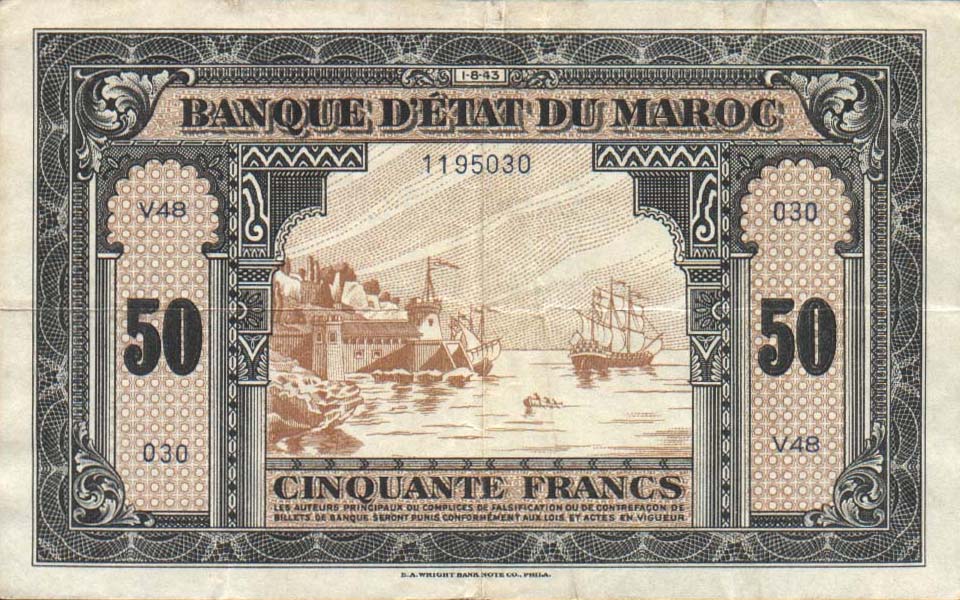 Front of Morocco p26a: 50 Francs from 1943