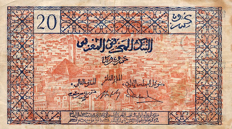 Back of Morocco p39: 20 Francs from 1943
