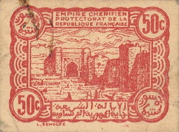 Back of Morocco p41: 50 Centimes from 1944