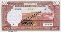 p45B from Morocco: 500 Francs from 1951