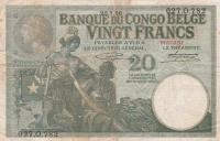 Gallery image for Belgian Congo p10d: 20 Francs