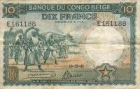 p14 from Belgian Congo: 10 Francs from 1941