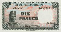p30a from Belgian Congo: 10 Francs from 1955