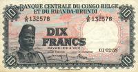 p30b from Belgian Congo: 10 Francs from 1956