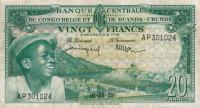 Gallery image for Belgian Congo p31a: 20 Francs