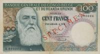 Gallery image for Belgian Congo p33s: 100 Francs