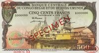 Gallery image for Belgian Congo p34s: 500 Francs