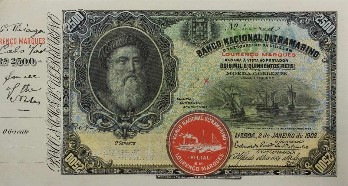 Front of Mozambique p30: 2500 Reis from 1908