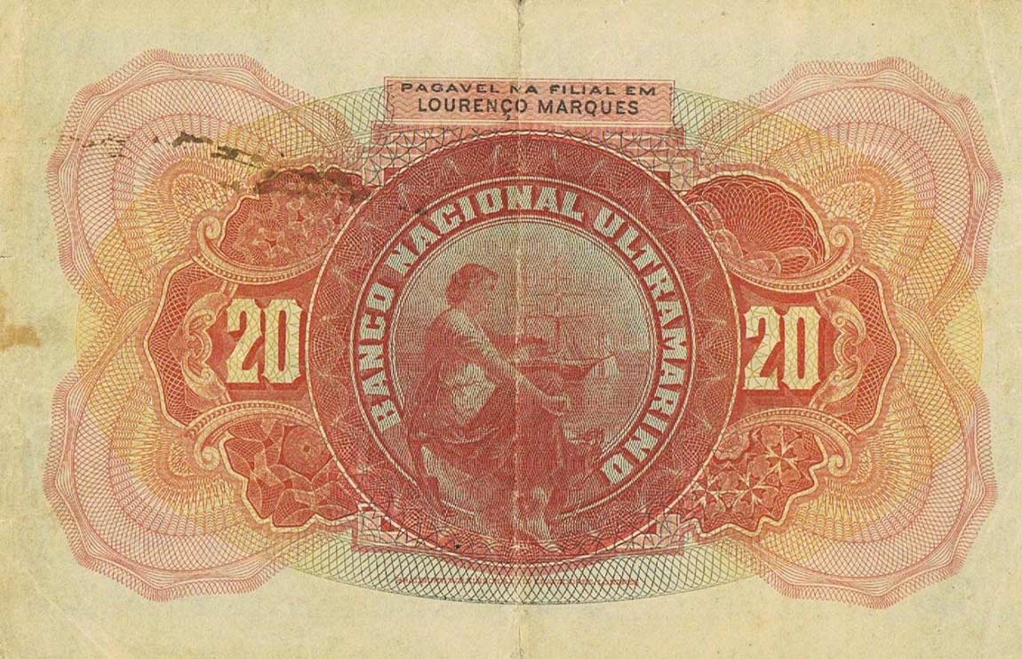 Back of Mozambique p40a: 20000 Reis from 1909