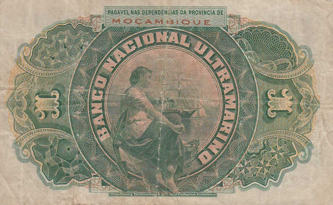 Back of Mozambique p66a: 1 Escudo from 1921