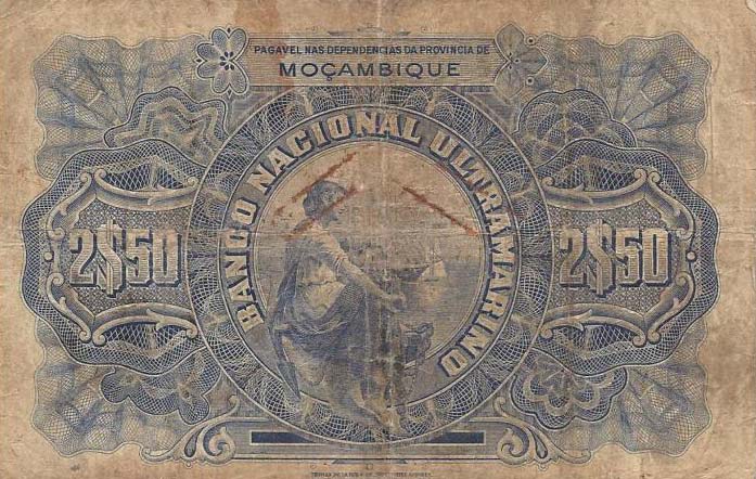 Back of Mozambique p67b: 2.5 Escudos from 1921