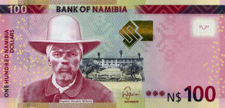 Front of Namibia p14b: 100 Namibia Dollars from 2018