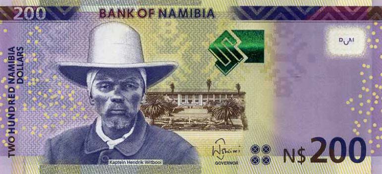Front of Namibia p15c: 200 Namibia Dollars from 2018