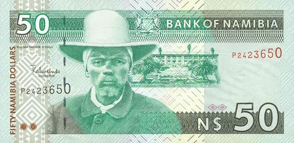 Front of Namibia p7a: 50 Namibia Dollars from 1999
