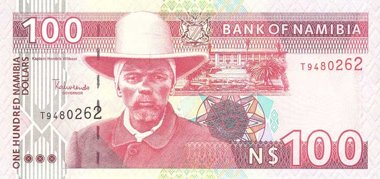 Front of Namibia p9A: 100 Namibia Dollars from 2003