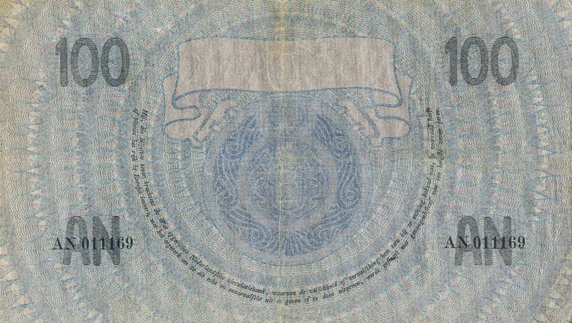 Back of Netherlands p39b: 100 Gulden from 1924