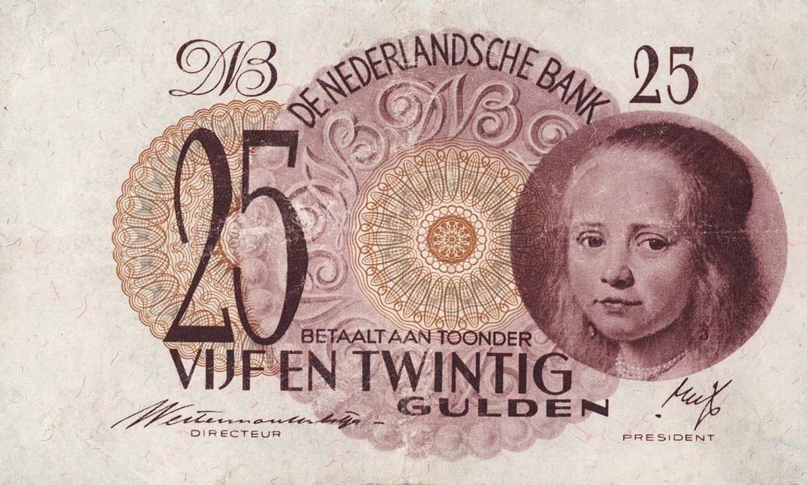 Front of Netherlands p77: 25 Gulden from 1945