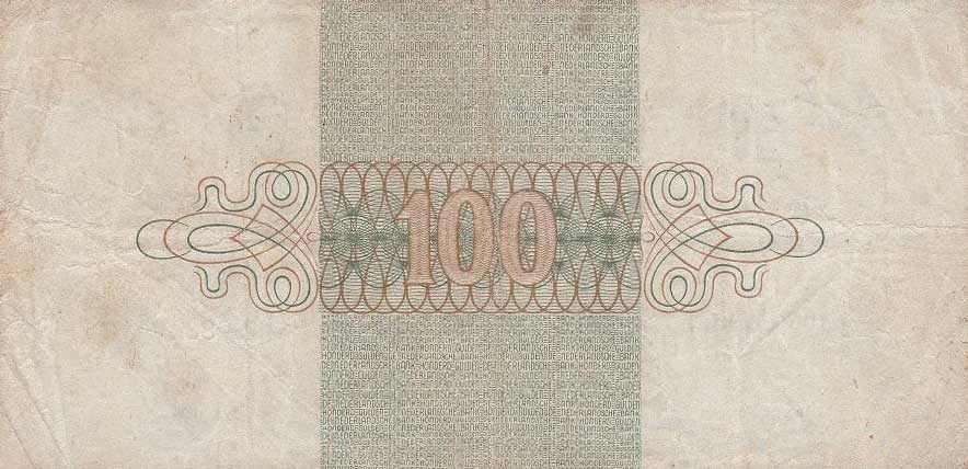 Back of Netherlands p79: 100 Gulden from 1945