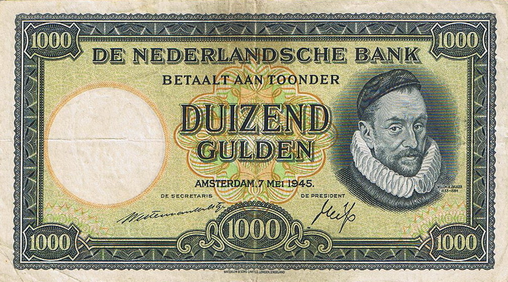Front of Netherlands p80: 1000 Gulden from 1945