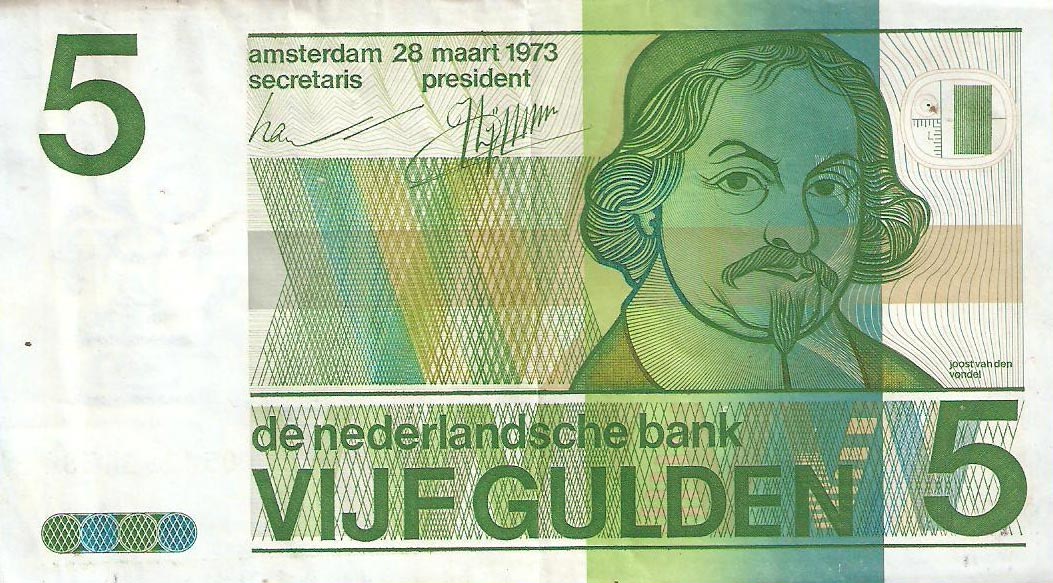 Front of Netherlands p95a: 5 Gulden from 1973