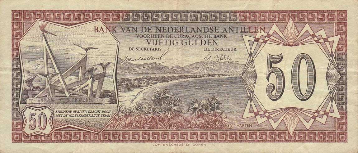 Front of Netherlands Antilles p11a: 50 Gulden from 1967