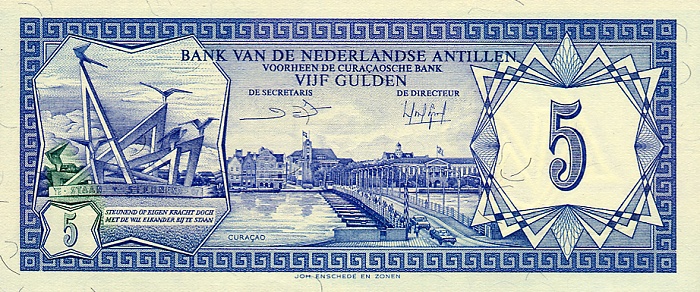 Front of Netherlands Antilles p15b: 5 Gulden from 1984