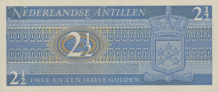 Back of Netherlands Antilles p21a: 2.5 Gulden from 1970