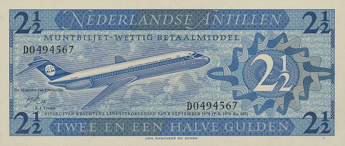 Front of Netherlands Antilles p21a: 2.5 Gulden from 1970