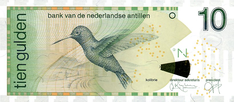 Front of Netherlands Antilles p28a: 10 Gulden from 1998