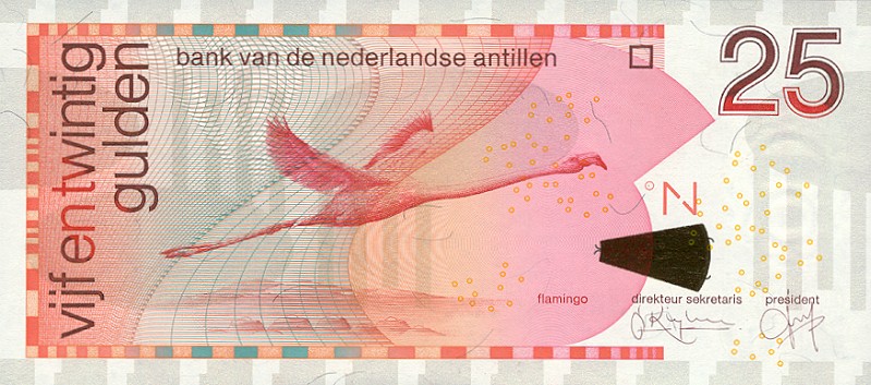 Front of Netherlands Antilles p29a: 25 Gulden from 1998