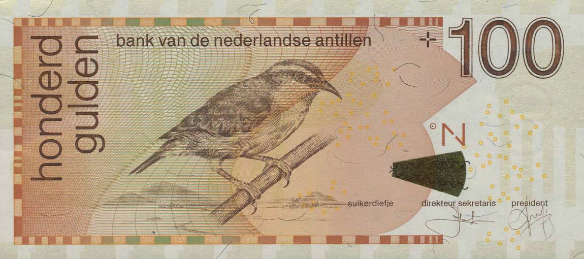 Front of Netherlands Antilles p31d: 100 Gulden from 2006