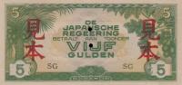 p124s from Netherlands Indies: 5 Gulden from 1942