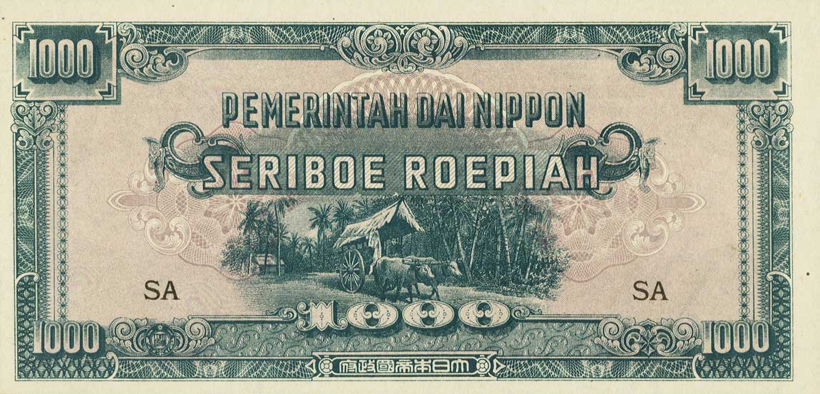 Front of Netherlands Indies p127a: 1000 Roepiah from 1945