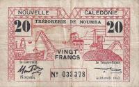 p57a from New Caledonia: 20 Francs from 1943