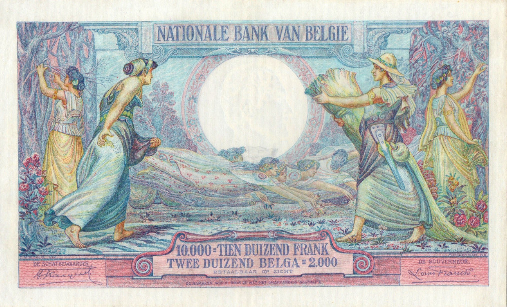 Back of Belgium p105: 10000 Francs from 1929