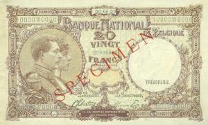 Gallery image for Belgium p111s: 20 Francs