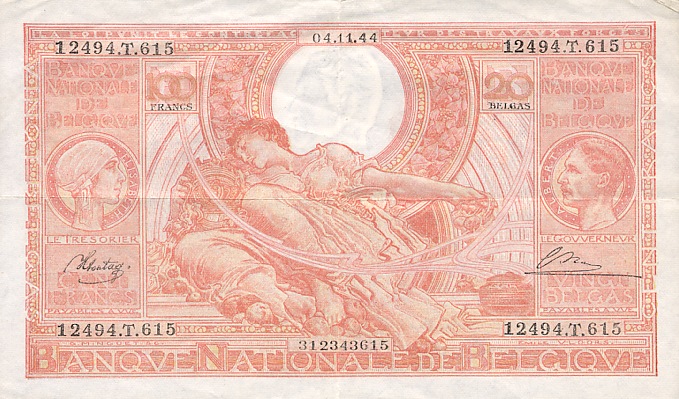 Front of Belgium p113: 100 Francs from 1944