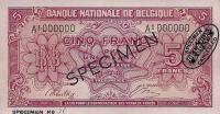 Gallery image for Belgium p121s: 5 Francs