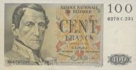 p129a from Belgium: 100 Francs from 1952