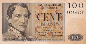 Gallery image for Belgium p129c: 100 Francs
