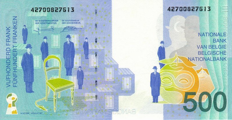 Back of Belgium p149a: 500 Francs from 1998