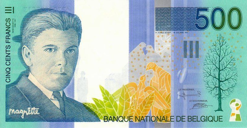 Front of Belgium p149a: 500 Francs from 1998