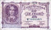 p86b from Belgium: 1 Franc from 1916