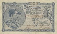 p92 from Belgium: 1 Franc from 1920